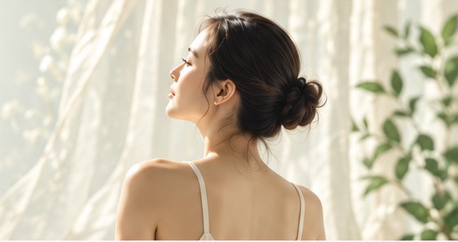 在自然光中放松的女性